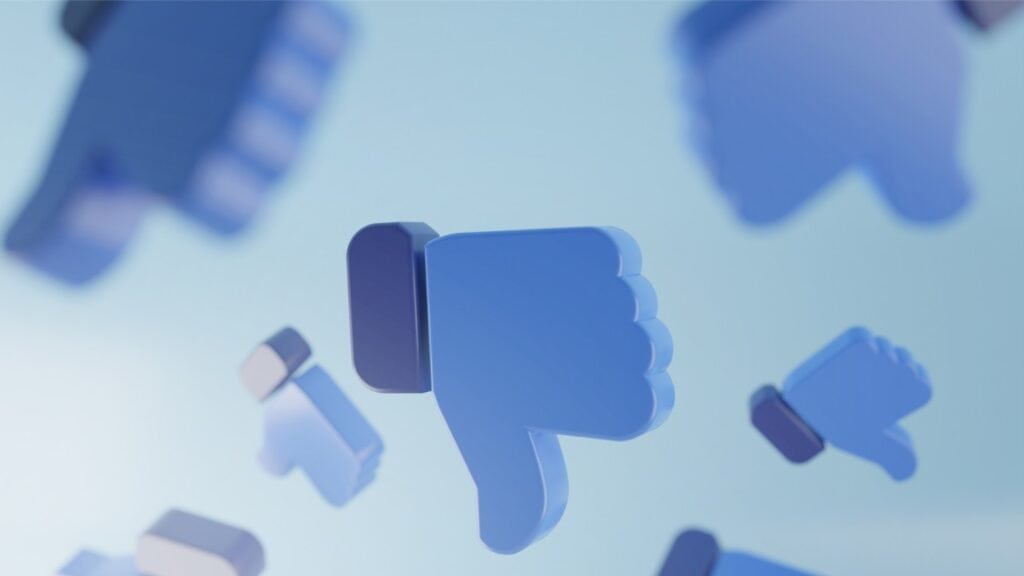 Thumbs-down icon representing social media engagement and feedback - Social Media WOW!.